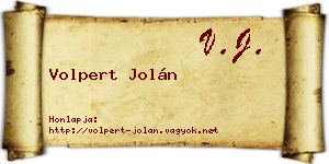Volpert Jolán névjegykártya